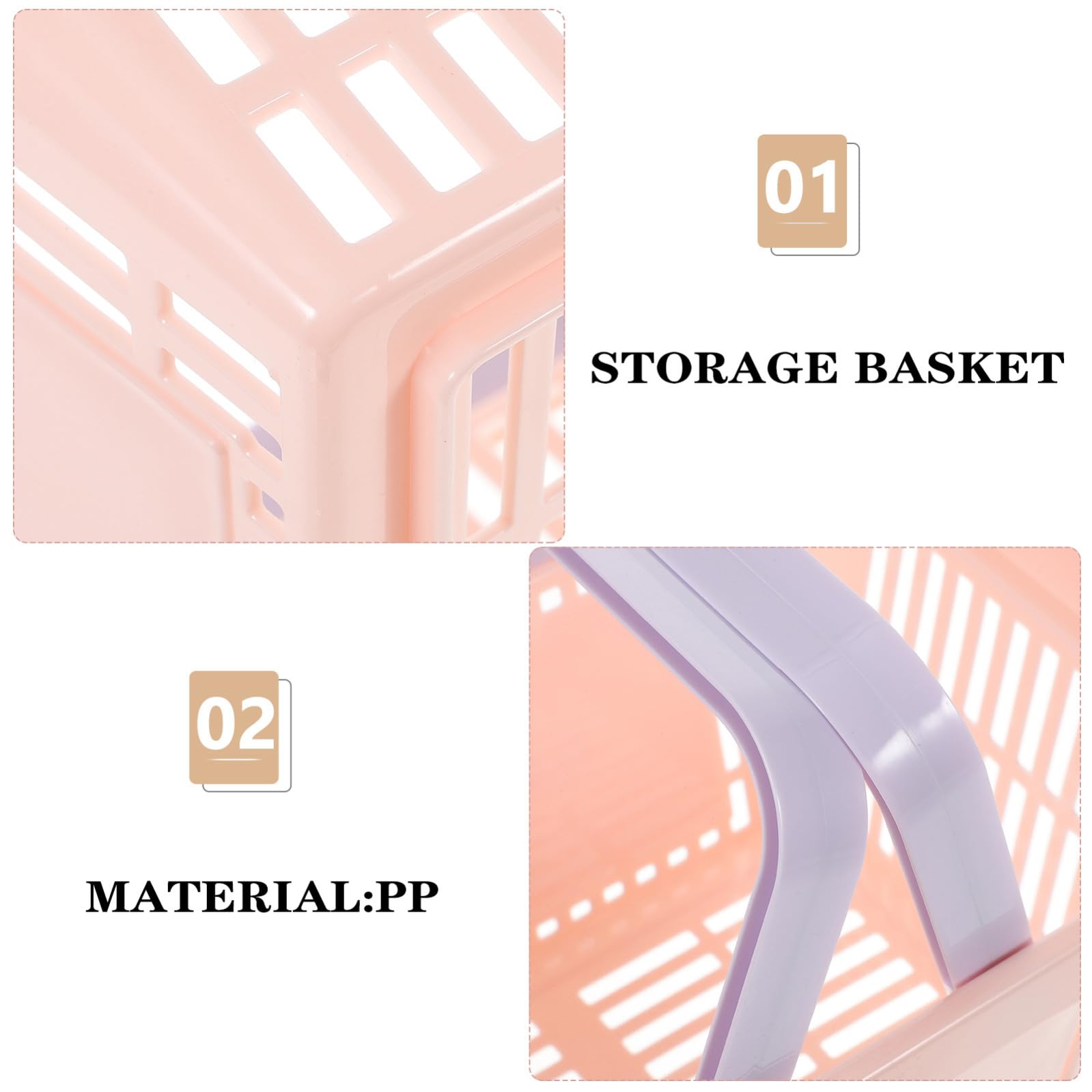 HEMOTON 2piezas Canasta De Almacenamiento Multifuncional Asas Recipiente Para Cocina Supermercado y Picnics Diseño Ergonómico Para Baño y Organizador De Cosméticos