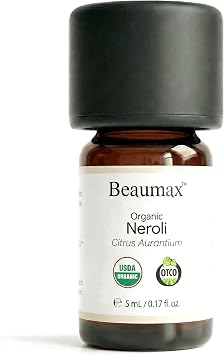 Neroli Organic Essential Oil Citrus Aurantium - Beaumax USDA Certified 100% Pure Therapeutic Grade Undiluted Aroma Oil 5ml 0.17 fl oz