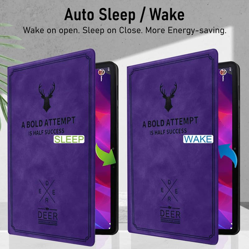 Image of Robustrion Cover for Lenovo Tab P11 Plus Tablet Cover /Lenovo Tab P11 Tablet 11 inch Flip Stand Case Cover [TB-J606F / J606X / J607F] - Deer Purple