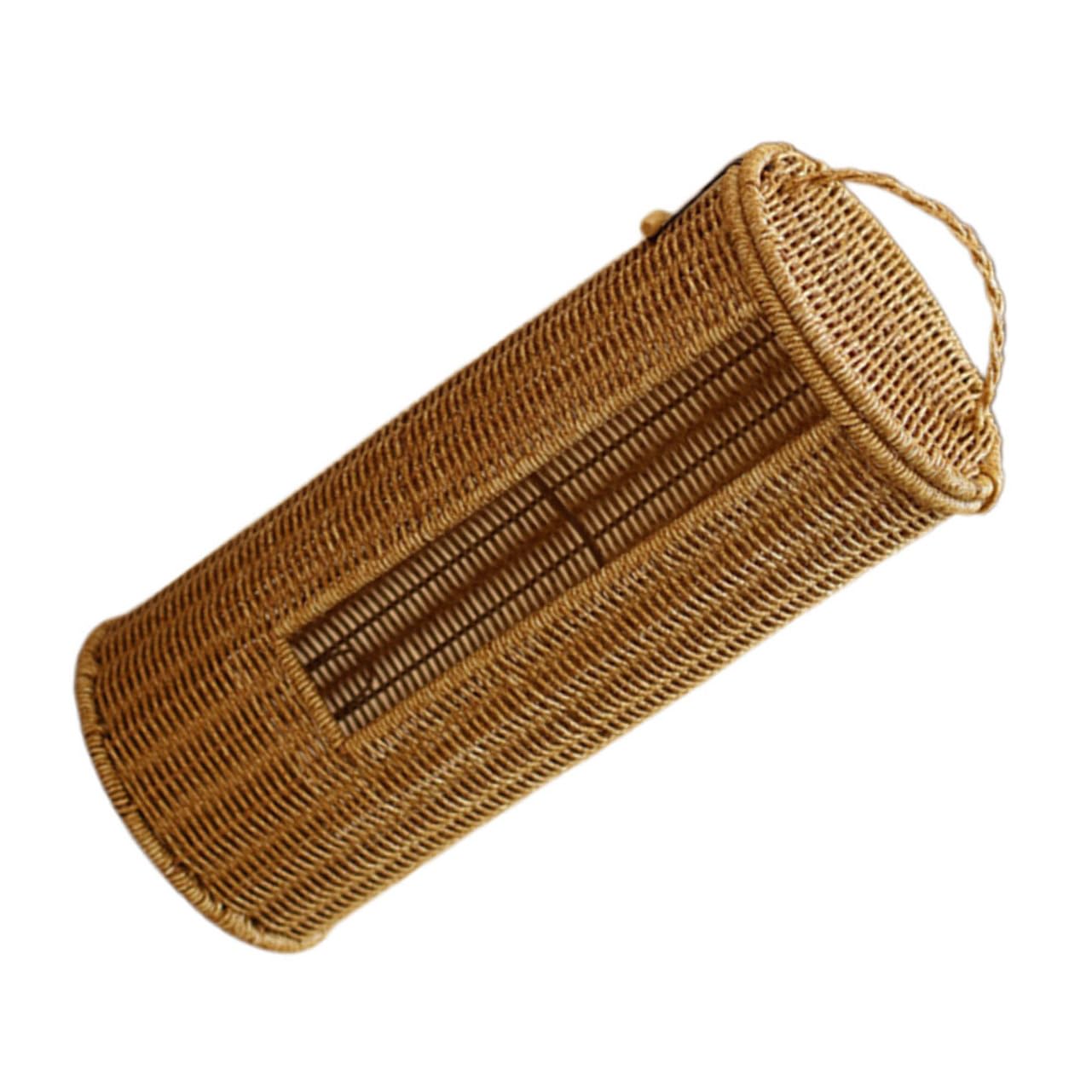 ABOOFAN Elegant Faux Rattan Storage Basket with Lid Versatile Organizer for Towels Toilet Paper and Daily Hotel and Bathroom Decor Design