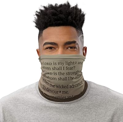 Brown Christian Psalm 27 Cloth Mask Neck Gaiter Face Mask