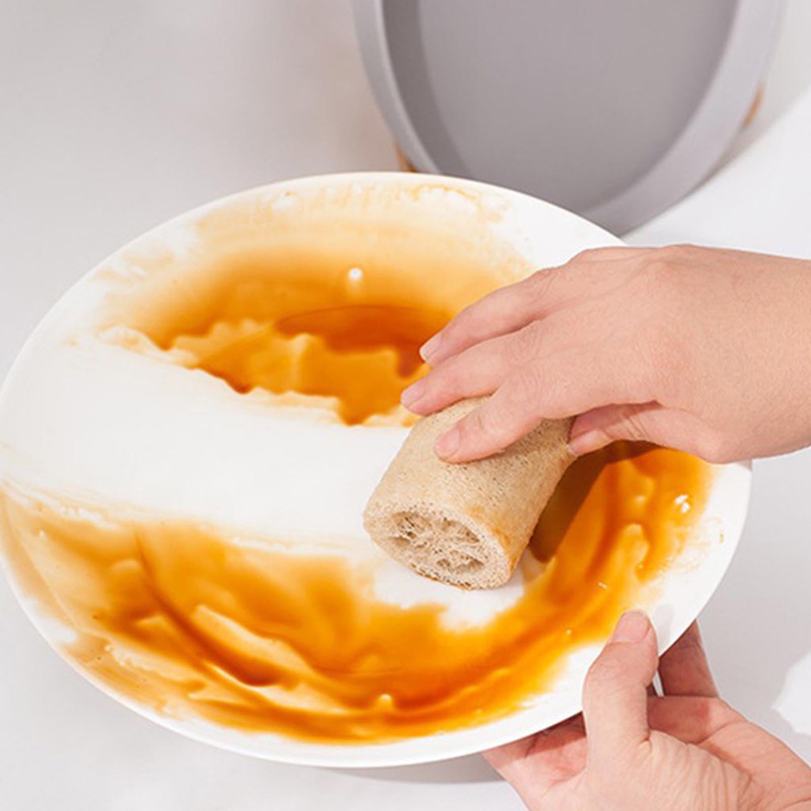 Gąbka Loofah, porowata struktura włókien Skutecznie pochłania tłuszcz Wysoka absorpcja wody Gąbka do naczyń Loofah Miękka, elastyczna szorowarka roślinna do czyszczenia kuchni