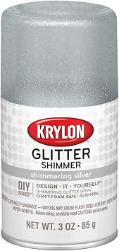 Krylon Glitter Shimmer Spray, Shimmering Silver, 3 oz