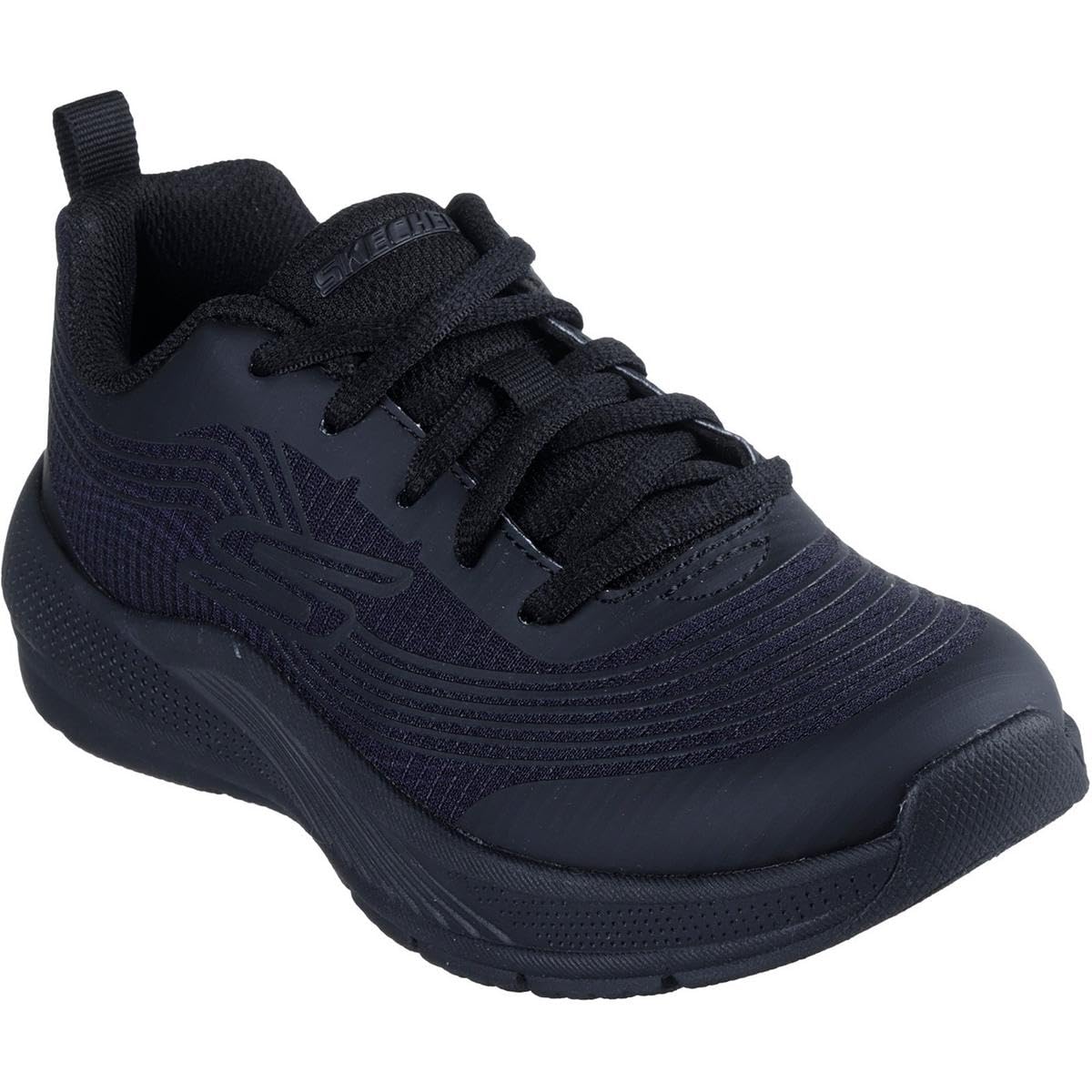 Skechers Girls Microspec Advance Coastal Cruising Sneaker, Black, 9.5 UK Child