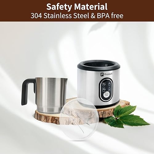 Miniatura 8 de Espumador de leche y vaporizador Frossvt 4 en 1 desmontable con espuma cálida gruesa o ligera, máquina de chocolate caliente de 11.38 onzas, máquina