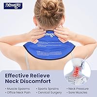 Vista 2 de NEWGO Envoltura de hielo para el cuello y los hombros, enfriador de cuello reutilizable, gel cervical frío con forro de felpa suave para aliviar