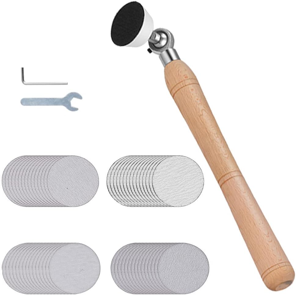 Bowl Sander for Woodturning, 50mm Hand Held Bowl Sander with Rotatable