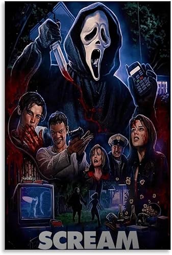 Miniatura 1 de Póster de película retro Scream, póster con portada de álbum de música, decoración de lienzo para dormitorio, póster artístico sin marco, 08 x 12