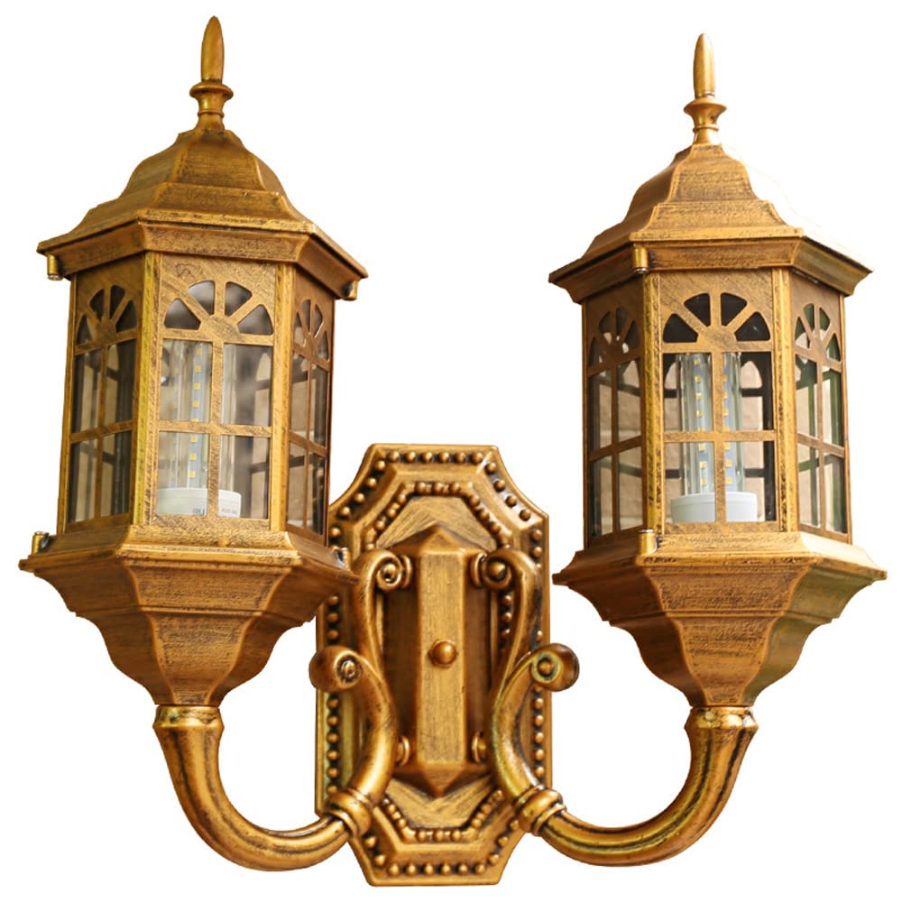 Lanterne murale extérieur antirouille en aluminium noir double éclairage de luxe