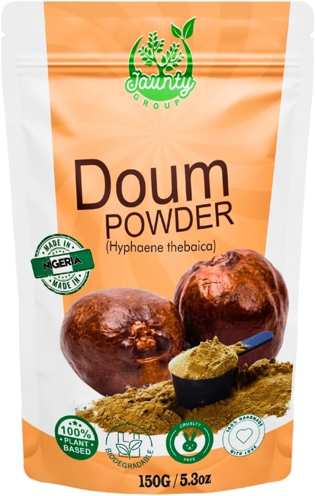 Premium Doum Palm Powder, 250g Herbal Loose Organic Flowers Natural Healthy Vitamins Rich Caffeine Free Doom Hyphaene Thebaica Palm, Ethically Sourced, for Smoothies, Baking, Hot Tea Fruit