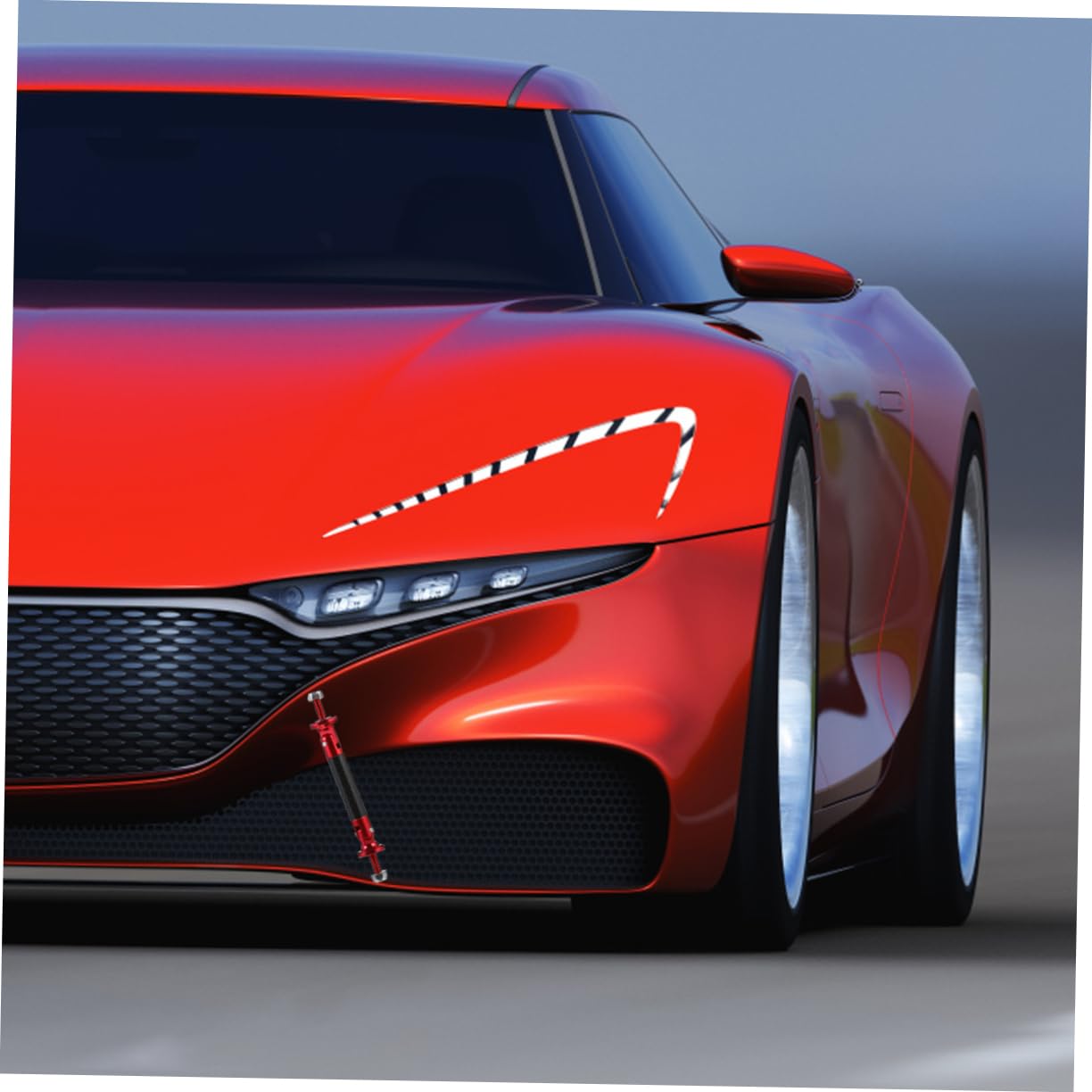 Car Bumper Bar Support Strut Rod Lightweight Protector Lever Red Design Enhances Vehicle Aesthetics Stability