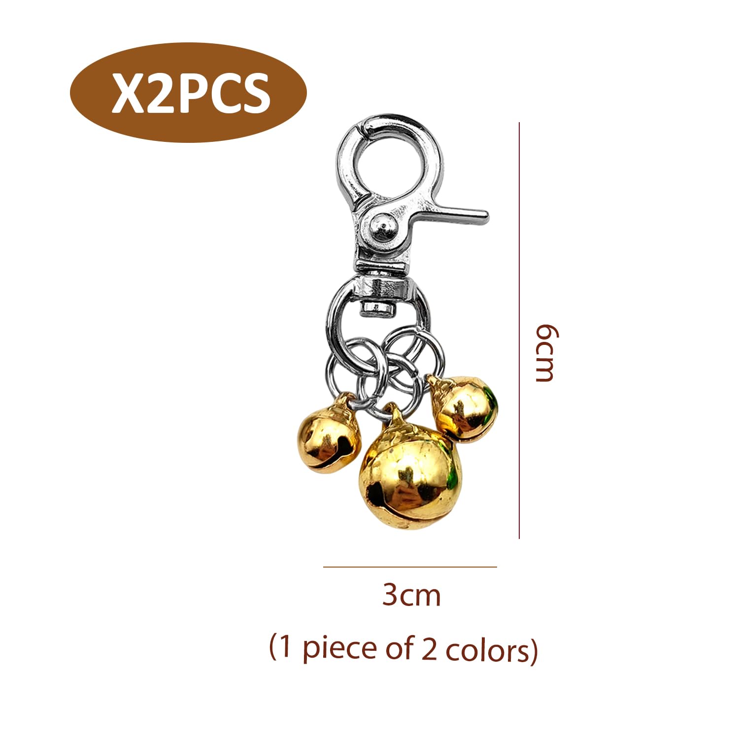 2 Morceaux De Pendentifs De Cloche, Clés De Cloche, Cloche De Col De Chat, Trois Pendentifs De Cloche (Argent, Or).