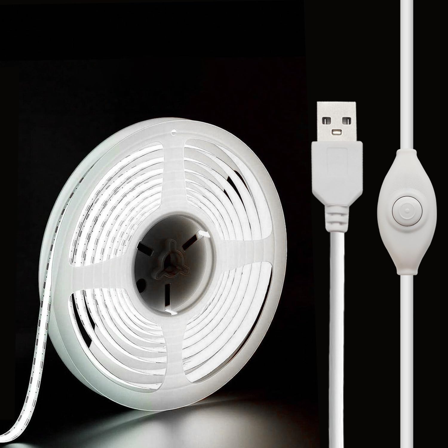 Taśma świetlna LED USB 5 V, listwa świetlna COB 10 cm, biała, elastyczna taśma LED 5 V, jasna, do szafki pod szafkę, do kuchni, podświetlenie telewizora, półki, wyświetlaczy
