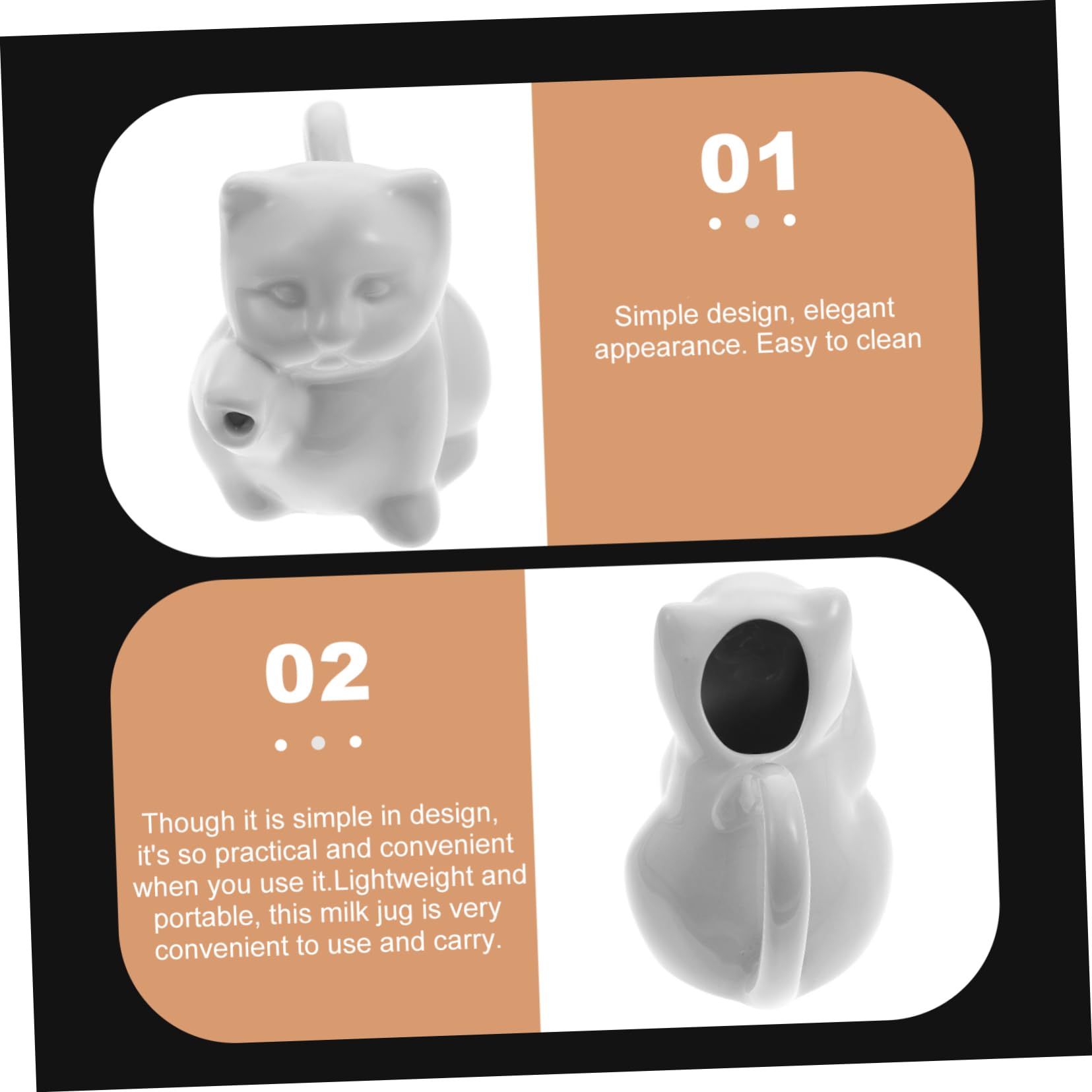 NAMOARLY Ceramic Milk Jug Animal Shaped Sauce Cup Coffee Pull Cup Milk Server Milk Dispenser Coffee Mug Animals Espresso Cups Milk Container Milk Jar Ceramic Milk Cup Ceramics White