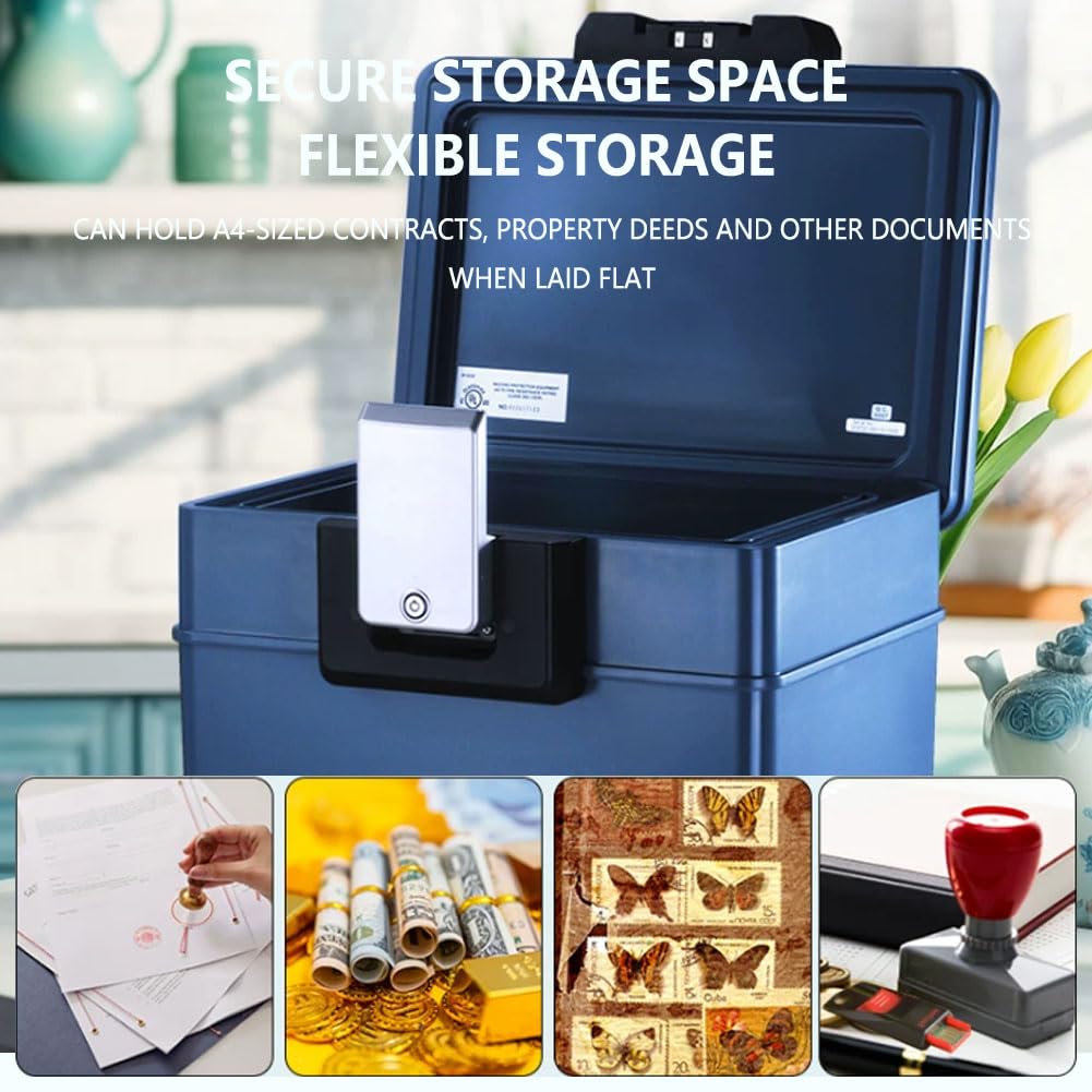 Caja Ignifuga Documentos, Caja Ignifuga Cierre Llave Y Doble Hebilla Key Locks S