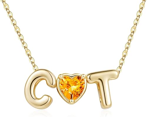 M MOOHAM Heart Two Initial Necklaces for Women - Initial Bir