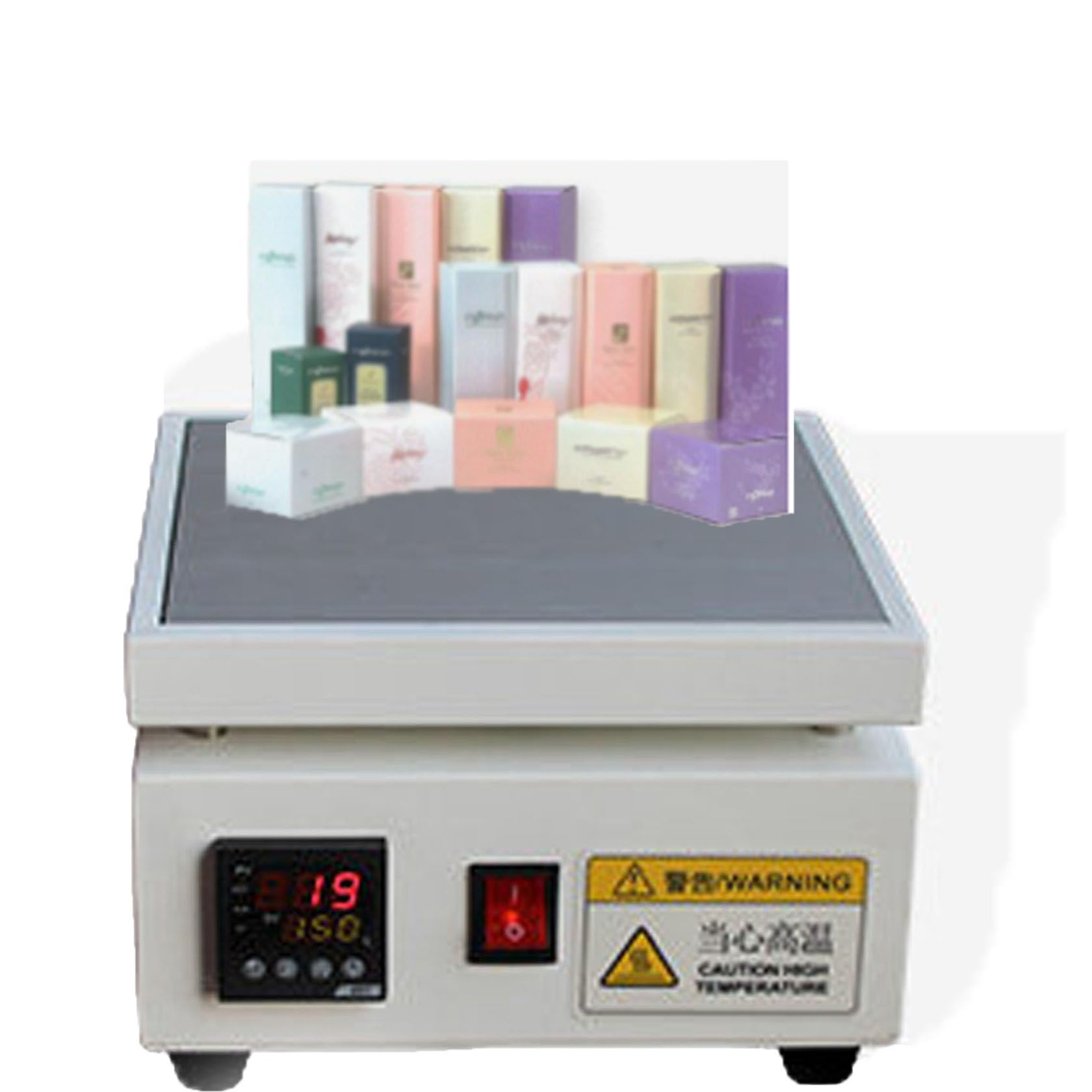 HUMNZR Bopp/Pvc Film Cellophane Shrink Wrap Machine, Overwrapping Heat Sealer, For Perfume Cosmetics Gift Boxes 20x20cm