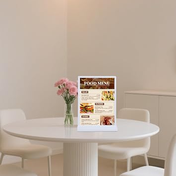 LED Sign Holder, Double Sided A4 Light Box - 3-Level Brightness Tabletop Display with Type-C for Restaurant Menu, Cafe, Retail Store White