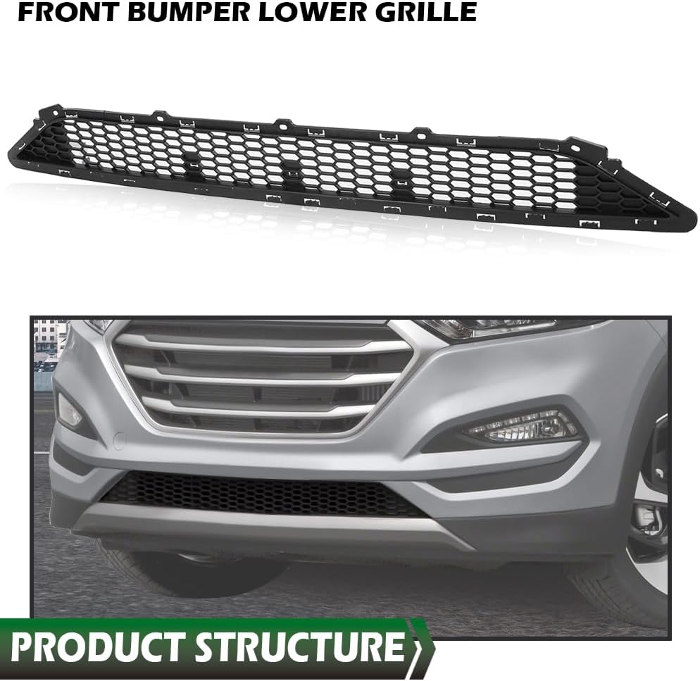 GRAND ORANGE Front Bumper Lower Grille Compatible with Hyundai Tucson SE/ECO/Sport 2016 2017 2018 86561D3000 HY1036130