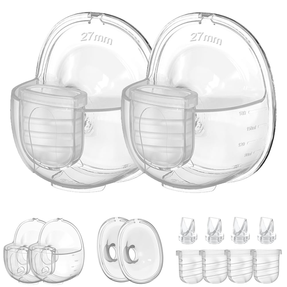 2 Komplett-Sets Brustpumpen-Zubehör mit 27mm Flanschen, Kompatibel mit Lansinoh Discreet Duo/NCVI/Nuliie/NICEGREEN Life/Zooawa S32, Ersatzteile inkl. Extra Entenschnabelventil & Membran