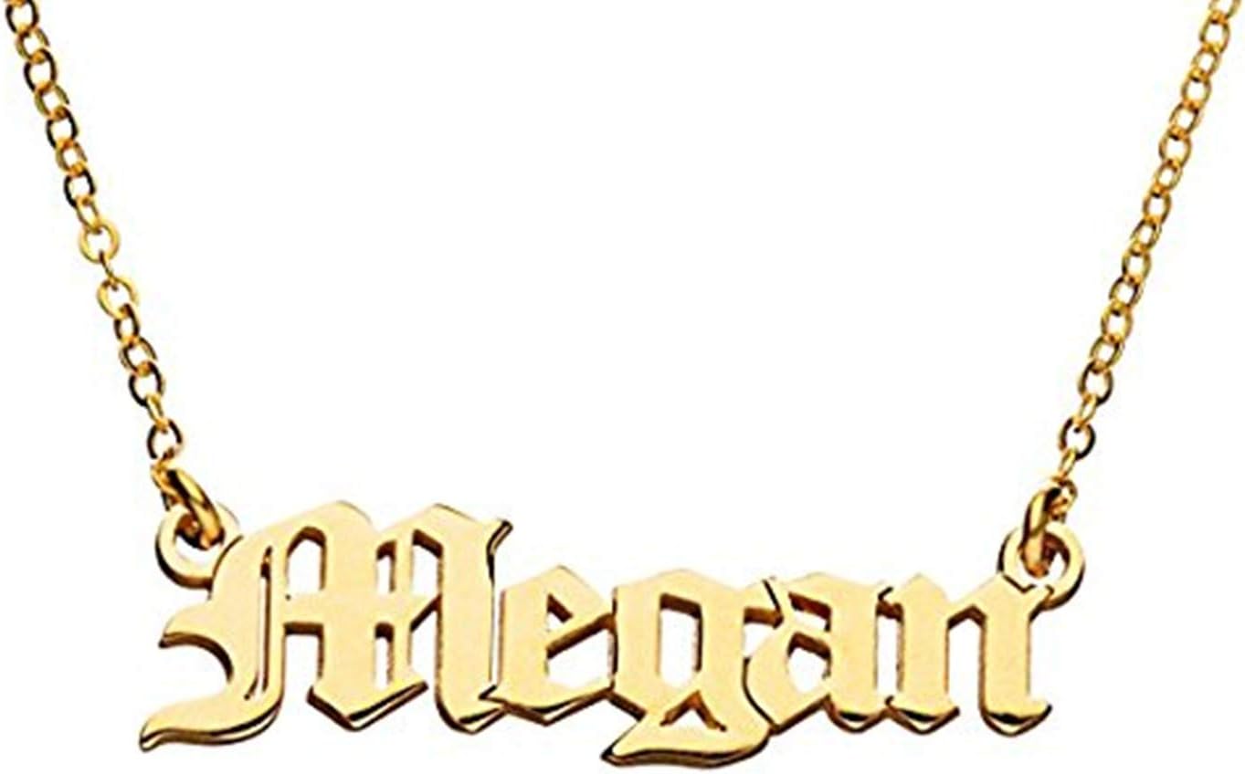 925 Sterling Silver Personalized Name Necklace with Old English Style Custom Made with Any Names