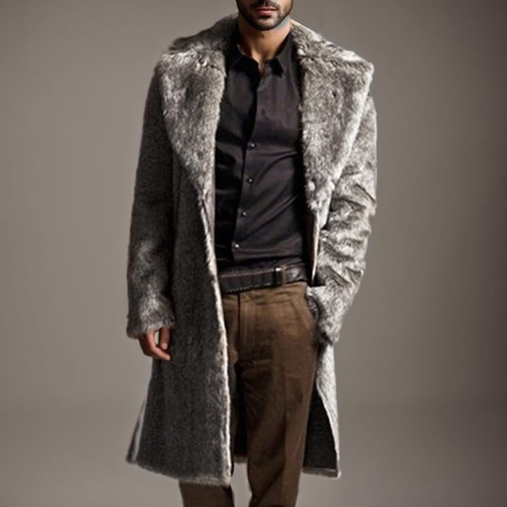 Giacca Soprabito Uomo In Finta Pelliccia - Spessa E Calda - Taglie Da M A XXXL - Per Autunno/Inverno - Foto 4