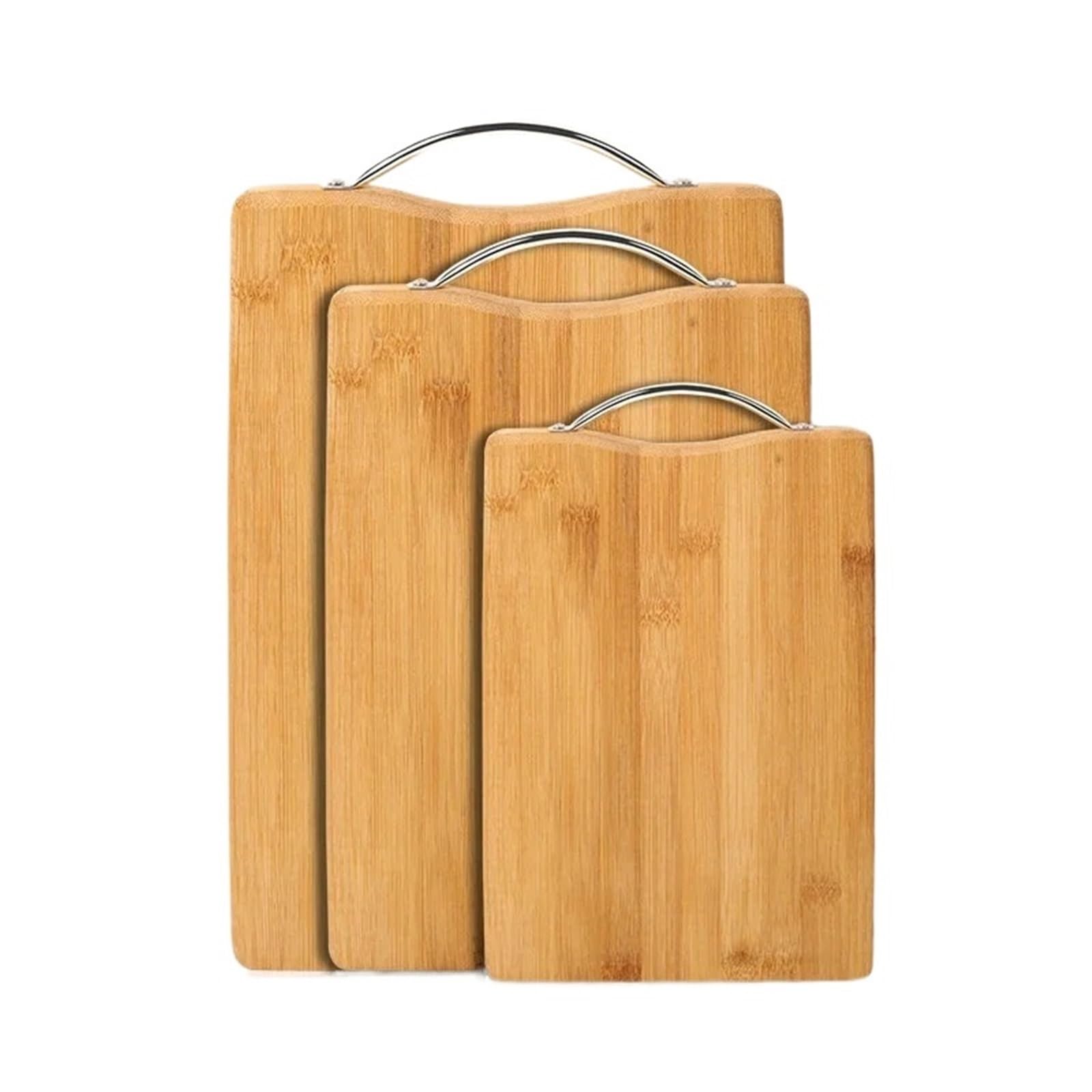 Tabla de cortar de plástico Tablas de cortar bambú for cocina. Tabla natural con asas for picar carne, verduras y frutas(26x36CM1.8 Thickness)