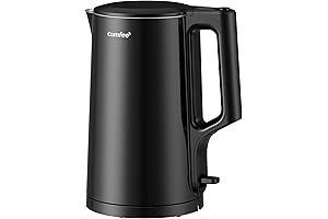COMFEE' 1.7L Stainless Steel Electric Kettle with No Plastic