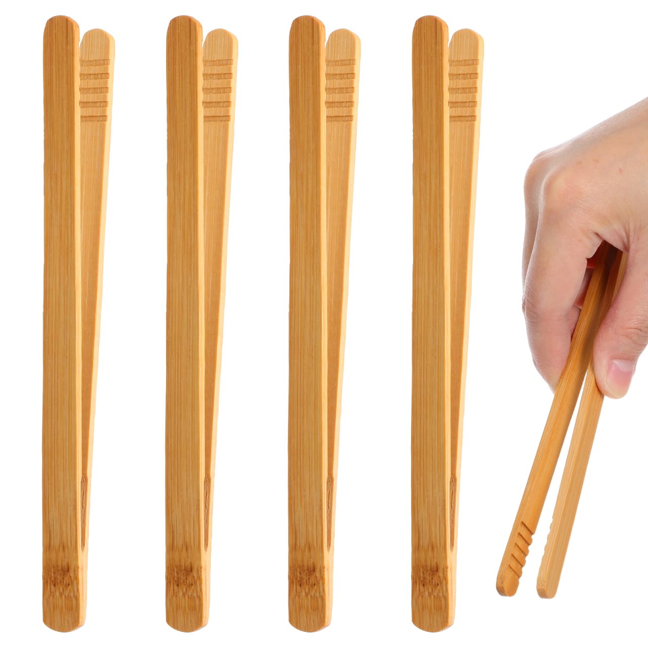 SAFIGLE Confezione da 4 pinzette in legno per bambini: abilità motorie, riconoscimento precoce dei colori, bacchette clip – perline per allenamento del cervello montessori giochi ragazze ragazzi 18 cm