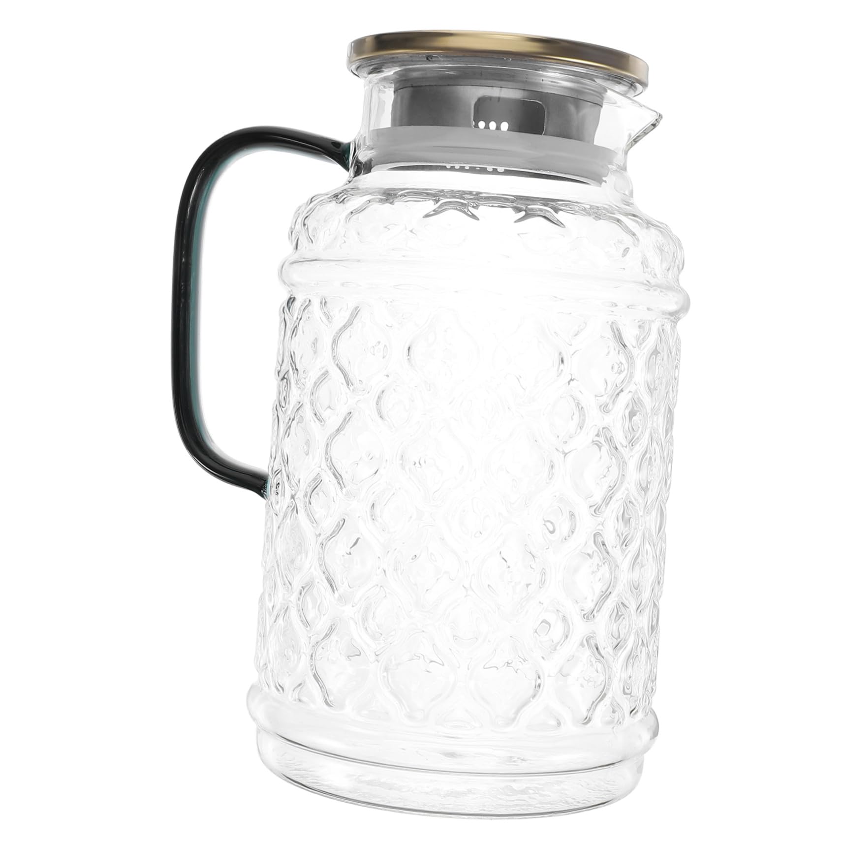 SECFOU Pichet en Verre avec Couvercle 1,7 L, Verre Épaissi, Facile à Nettoyer, pour Réfrigérateur, Eau Froide, Café et Boissons
