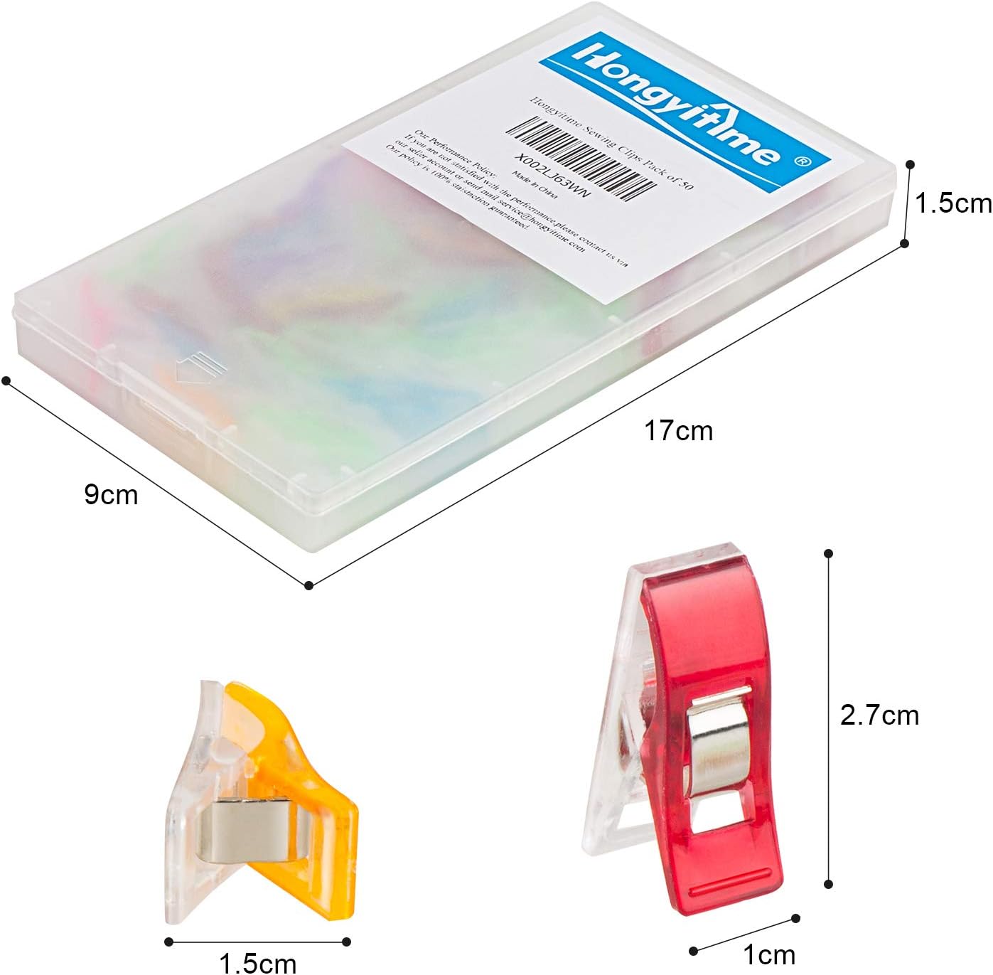 50 PCS Multipurpose Sewing Clips,Quilting Clips,Fabric,Craft Clips, Assorted Colors