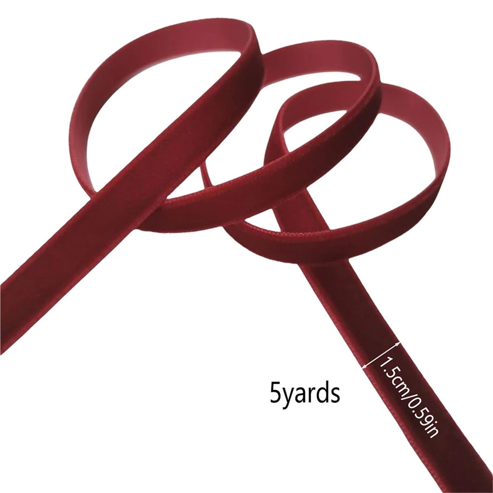 Samtband, Samtbandrollen, rot, 1–4 cm breit, 2 Stück(1.5cm)