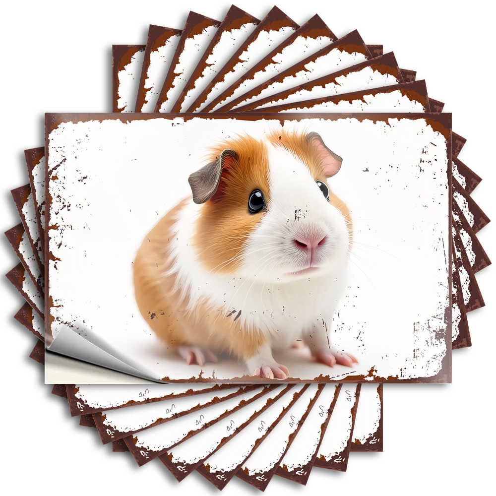 Adorable Guinea Pig Close-up Aesthetic Autumn - Tattoo Bottle Waterproof Decal(8X12CM)