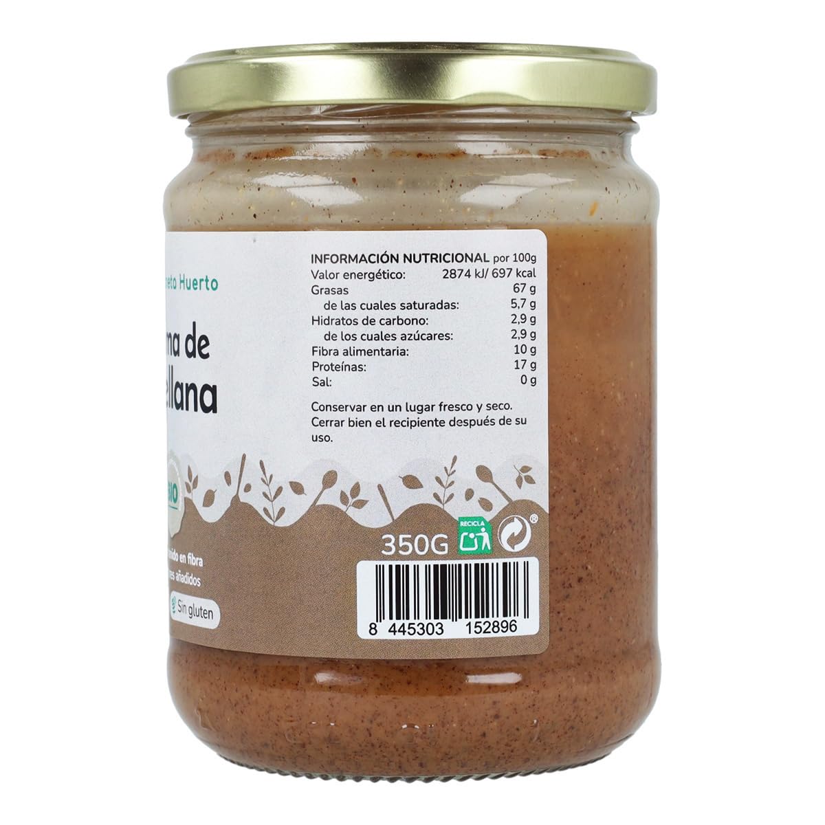 PLANETA HUERTO | Crema de Avellanas ECO 700 g 100% Avellanas Ecológicas - Crema de Avellanas Rica en Ácido Oleico, Antioxidantes y Vitaminas