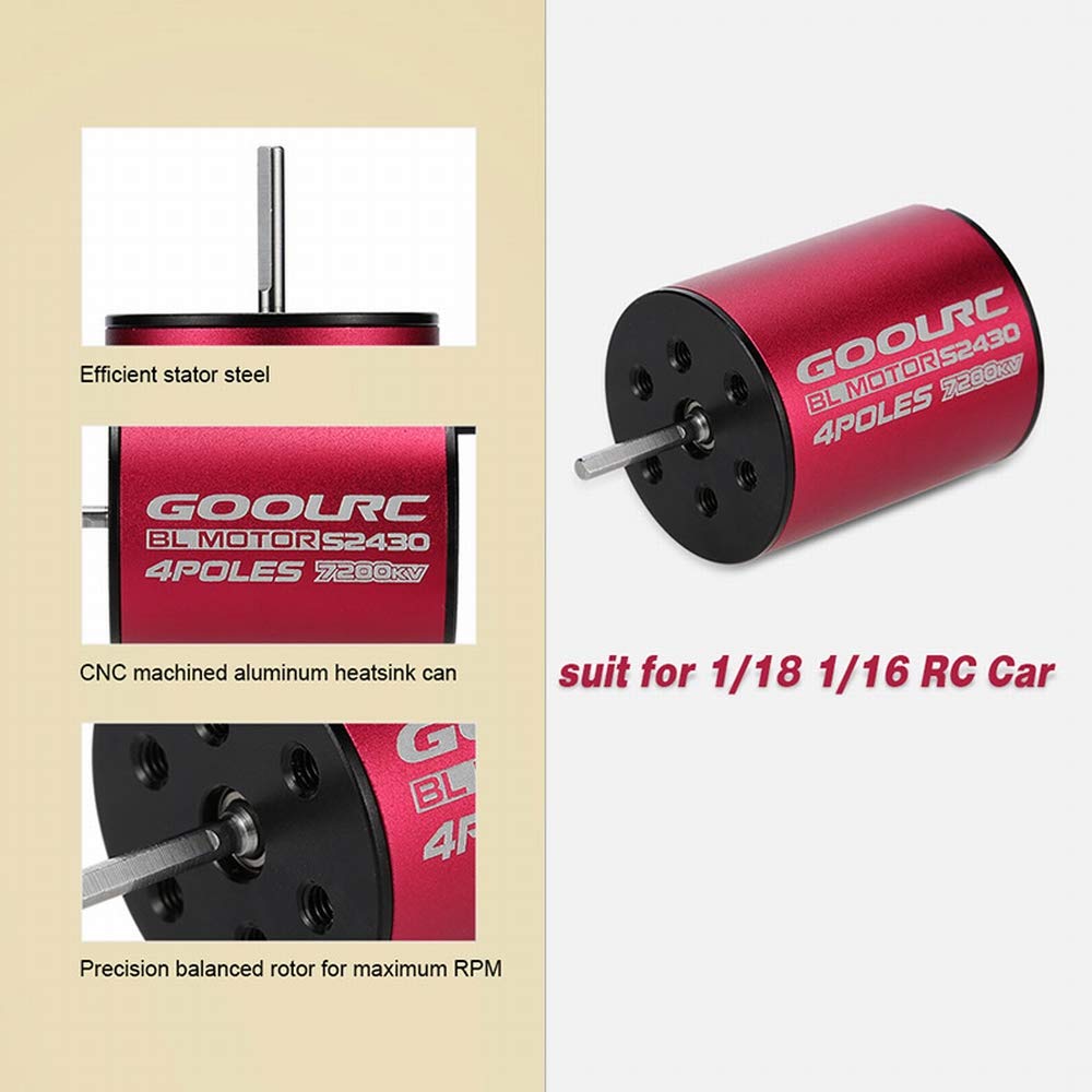 Amazon.co.jp: GoolRC オリジナル 4800/7200KV ブラシレス モーター +
