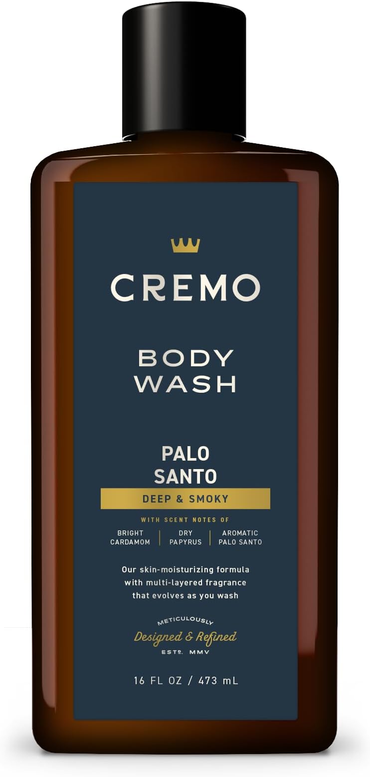 CREMO - Reserve Collection Palo Santo Body Wash For Men | Luxury Fragrance Shower Gel | 473ml