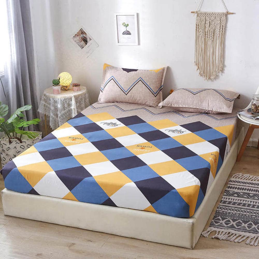 Ensembles de draps de lit 3 pièces imprimé fleur avec drap-housse élastique 120x200x25cm