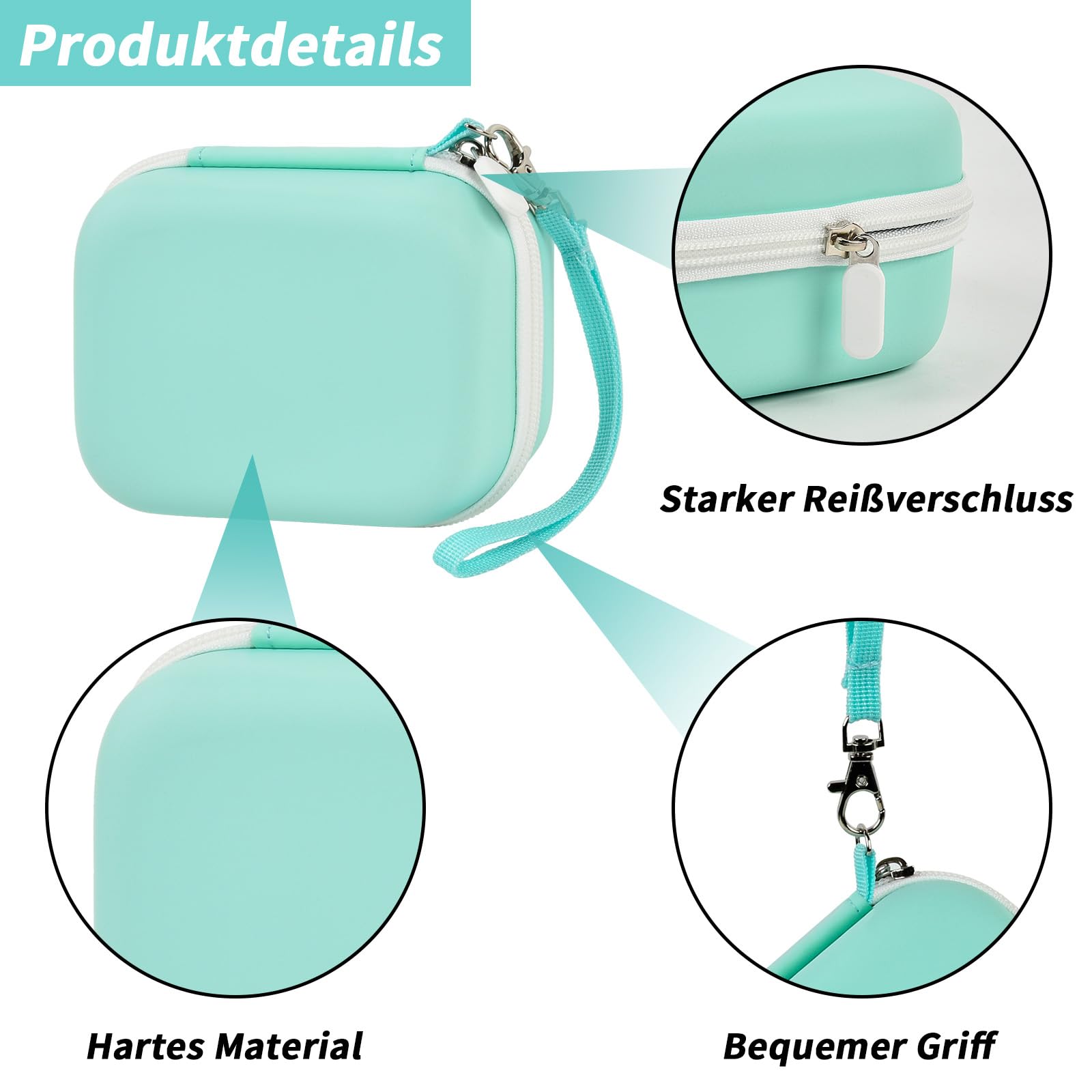 Etui do Memoking T02/ do Phomemo M02/ T02/ M02S/ M02 Pro/ Q30S/ M02X drukarka etykiet. Mini uchwyt na drukarkę naklejki, papier termiczny, kabel USB (tylko pudełko) zielony