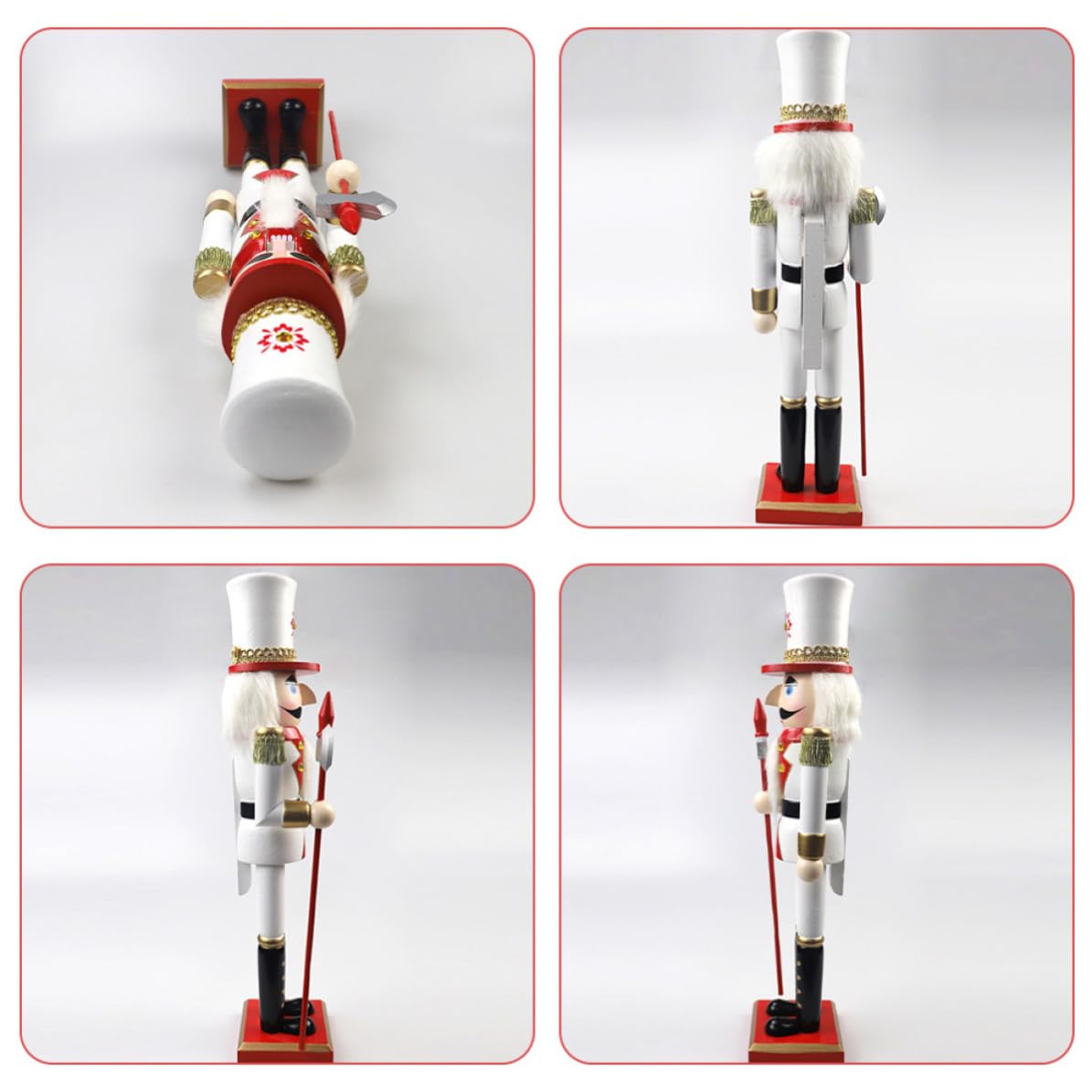 Toyvian Cascanueces de Madera Navideños, Figura Decorativa en Color Claro