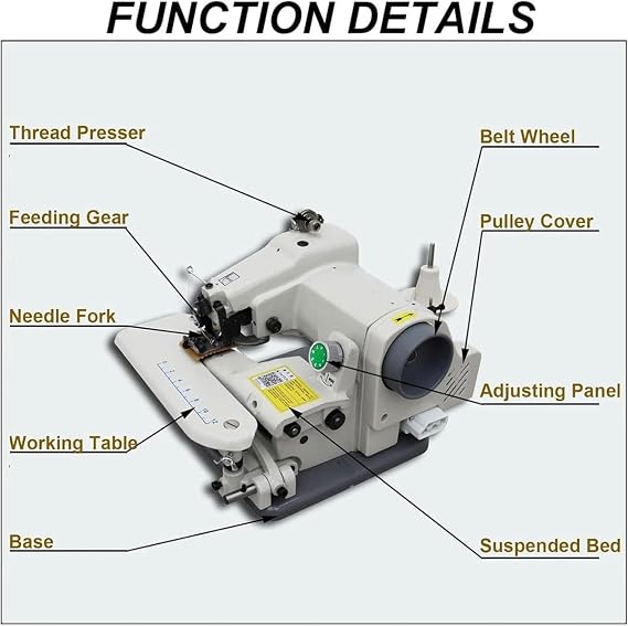 Blind Stitch Hemming Machine with Pedal,Tabletop Blind Stitch Sewing Machine,Sewing and Embroidery Machine with 10 Needles,Maximum Speed of 1200rpm, Needle Pitch 3-8mm,for Hemming Pants