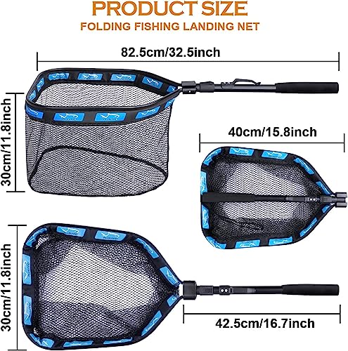 image for PLUSINNO 2Pack Floating Fishing Net for Steelhead, Salmon, Fly, Kayak,