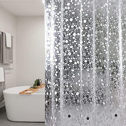 Trimming Shop Shower Curtain Polyester Fabric Bathroom Curtain Mould & Mildew Resistant With 12 Curtain Hook Waterproof Bath Curtain 180 x 180cm Long Shower Curtain Liner, Geometric Pink & Grey
