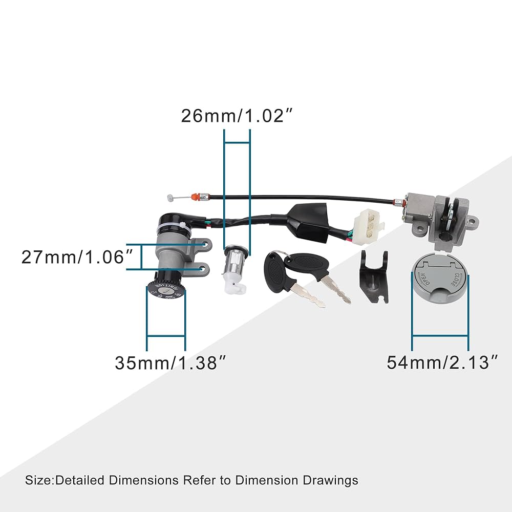 Amazon.com: GOOFIT Ignition Switch Key Lock Gas Tank Cap Set