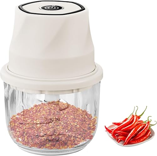 Picadora eléctrica de ajo - Mini procesador de alimentos Picadora portátil de verduras para nueces, chile, cebolla, carne picada y especias