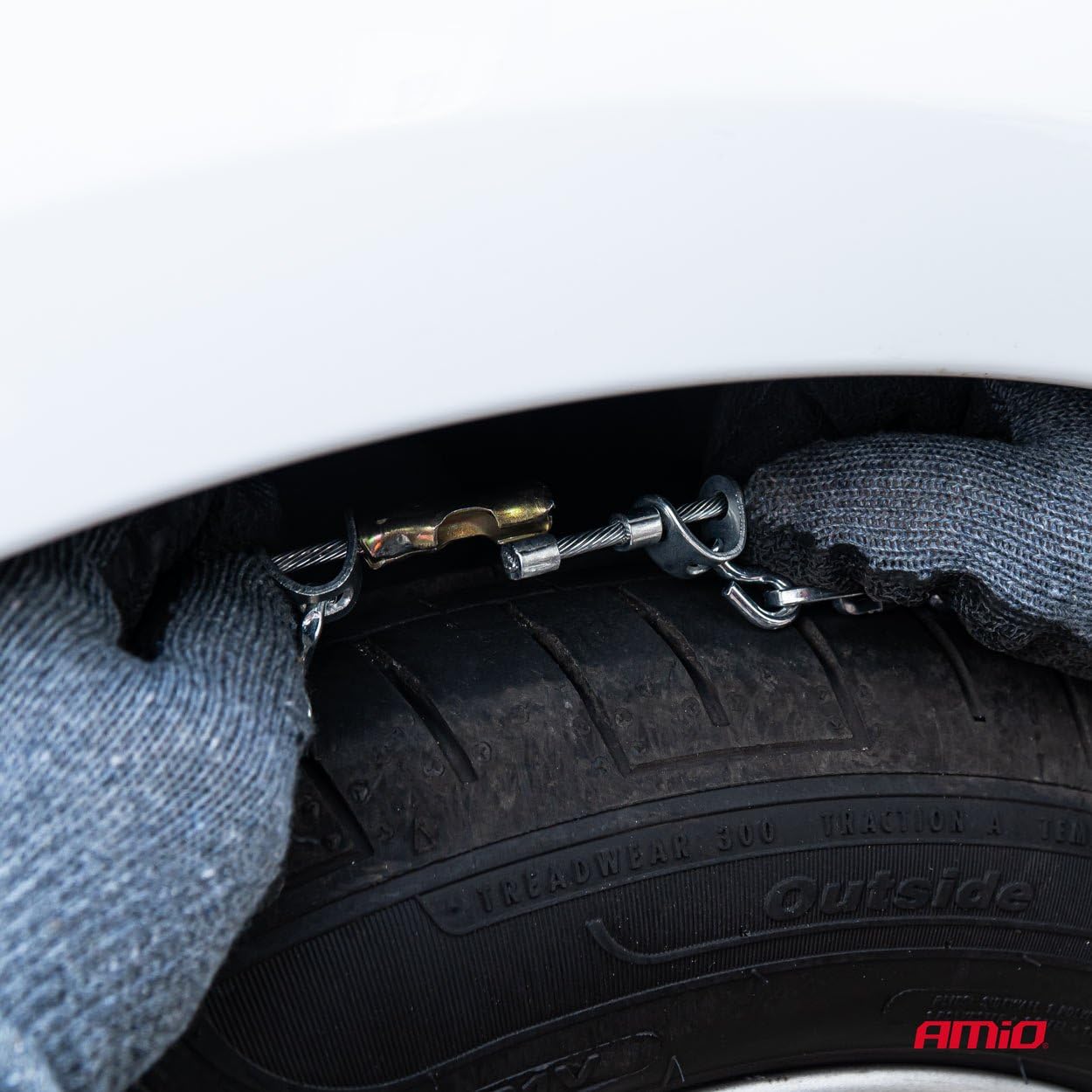 Chaînes à neige AMIO pour pneus 195/65 R15 Homologation : TÜV/GS | 12 mm