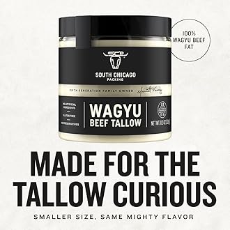 South Chicago Packing Wagyu Beef Tallow, 11 Ounce Jar, Perfect for Searing, Sautéing, Cooking, Pan Frying, Keto Friendly, Paleo Friendly, Pantry