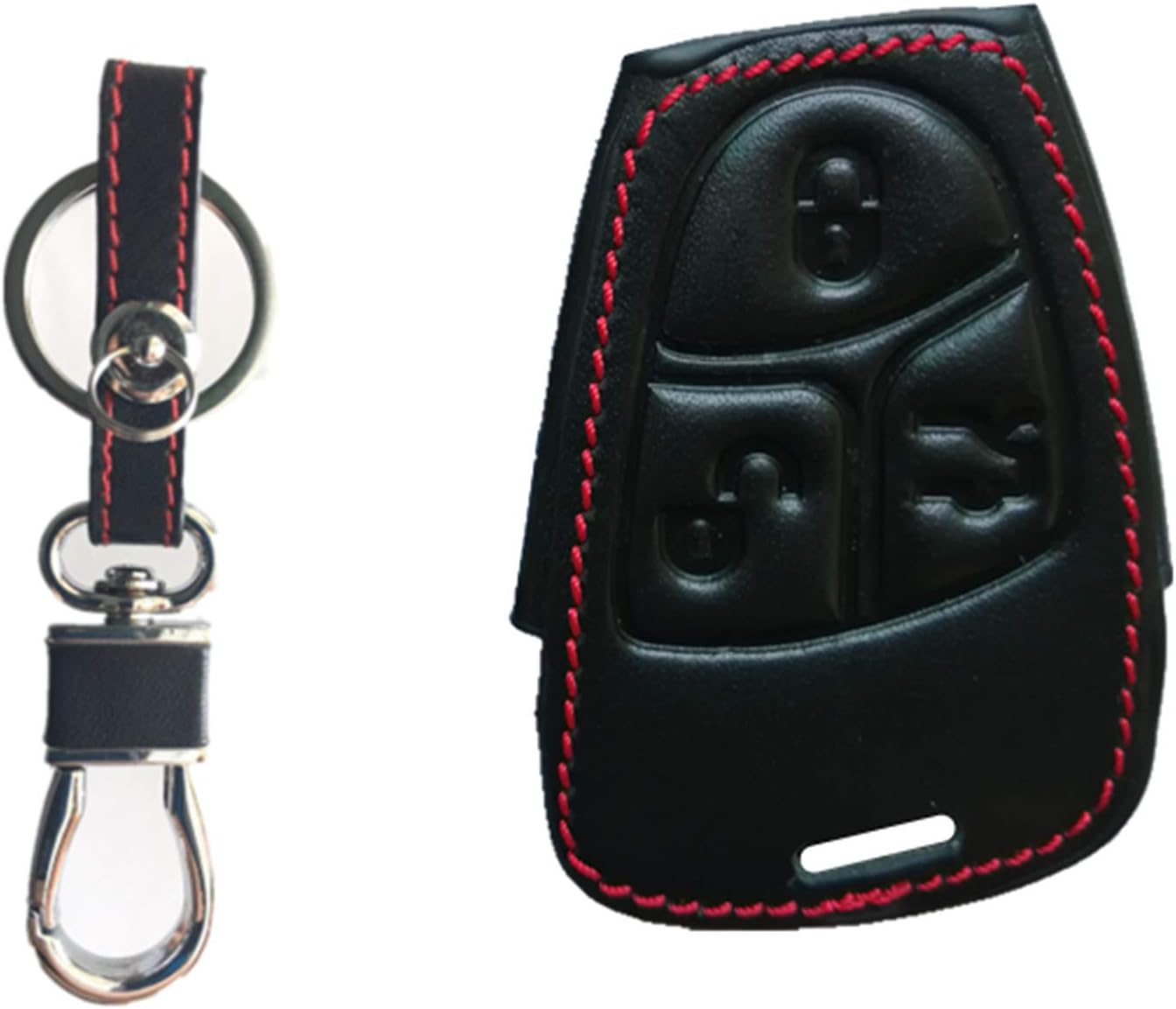 KAWIHEN Smart Remote Keyless Entry Key Fob Leather Cover For Mercedes-Benz C230 C240 C280 C350 C43 C55 AMG CL500 CL600 CLK320 CLK430 CLK500 E320 E350 E430 E500 G500 G55 AMG ML320 ML350 IYZ3312(4 Btn)