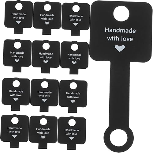 COHEALI Tarjetas de exhibición de collares, tarjetas decorativas para collares, 100 piezas, soportes de cartón, color negro, artesanía fina