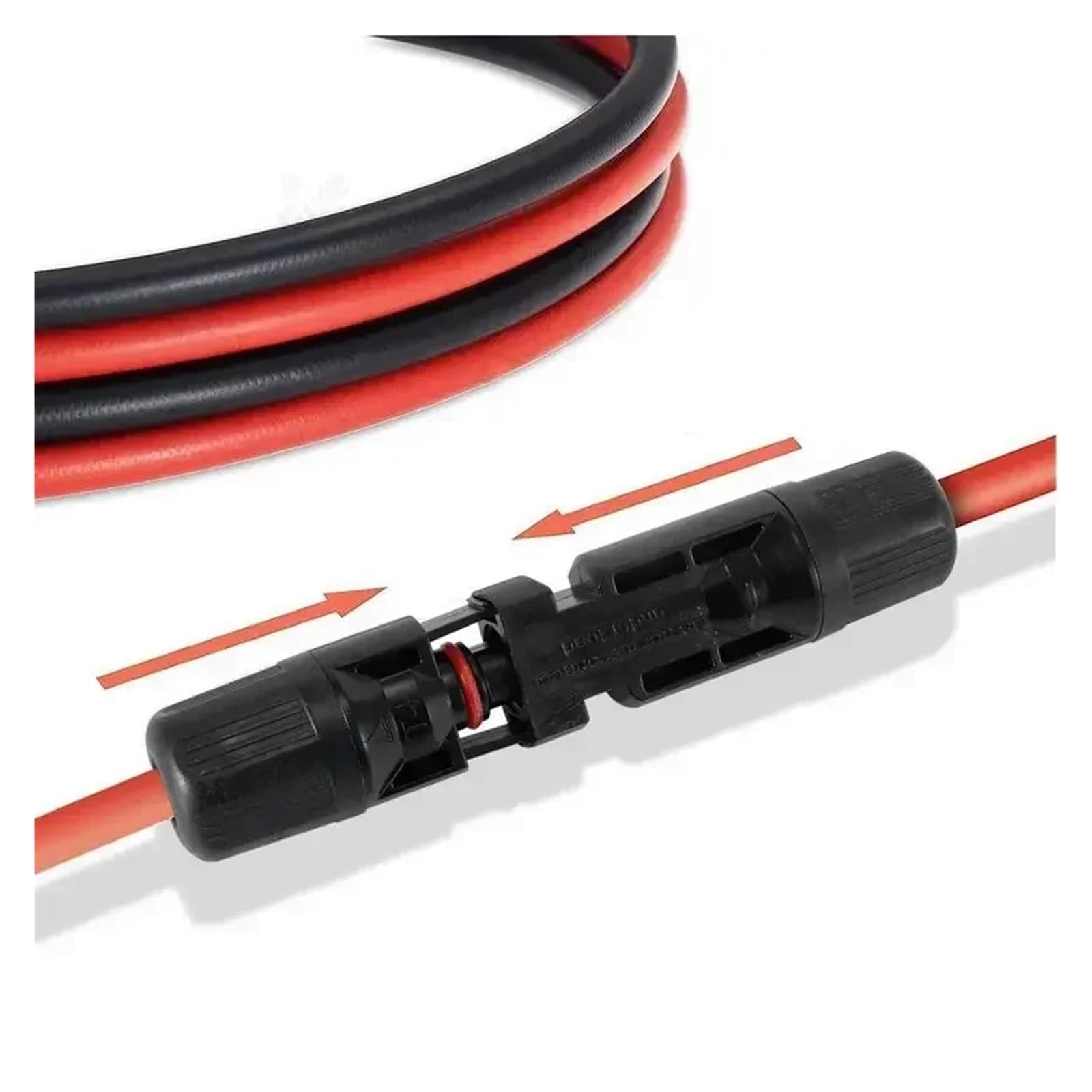Wtyczka i gniazda z kablem, kabel solarny, czerwony, czarny, kabel elektryczny 1/2/3/4/5 m 10 12 14 AWG kabel przyłączeniowy do instalacji fotowoltaicznych na zewnątrz (2 m, 2,5 mm2-14AWG)