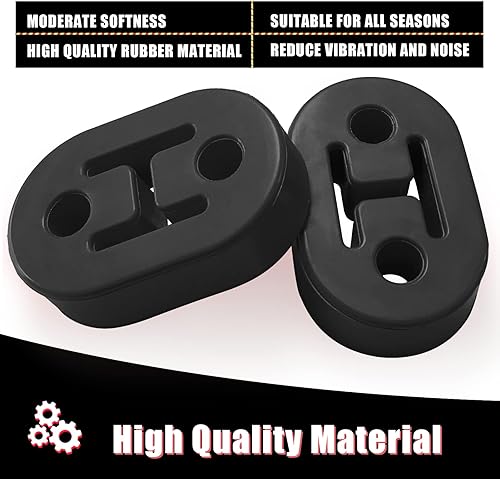 Miniatura 3 de Aislador de goma para suspensión de escape, aislamiento de goma, montaje de buje de 2 agujeros, aislante de escape universal, amortiguador de alta